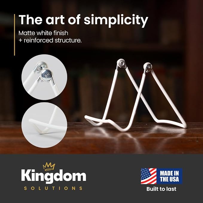 KINGDOM SOLUTIONS MADE IN USA 12-Pack Adjustable White Metal Easels - Image 6