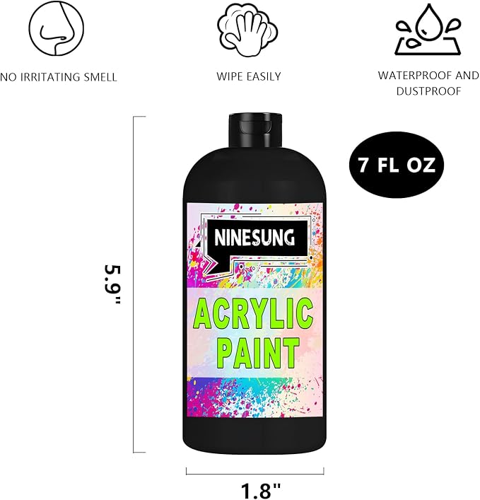 Black Acrylic Paint | 7 Fl.oz Acrylic Paints - Image 2