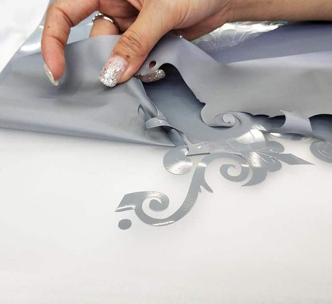 guangyintong Heat Transfer Vinyl Silver HTV Rolls, Matte Surface PVC Material - Image 2