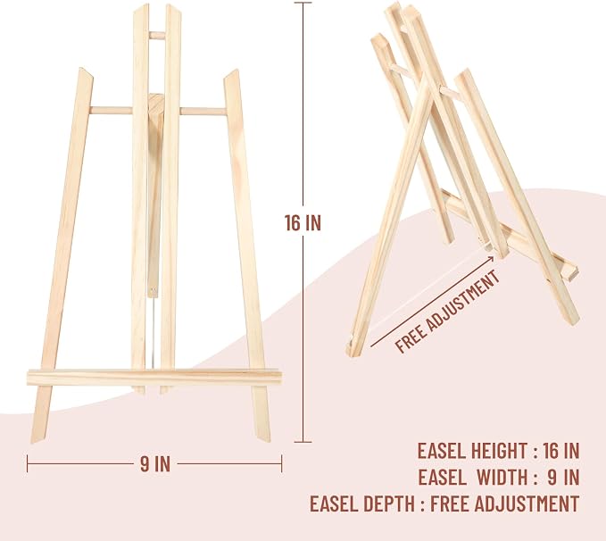 Wooden Canvas Panels with Easel Set – Complete Art Supplies - Image 3