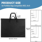 ZKOO Light Weight Art Portfolio Bag, 36 x 48 Extra Large Art Portfolio Case - Image 2