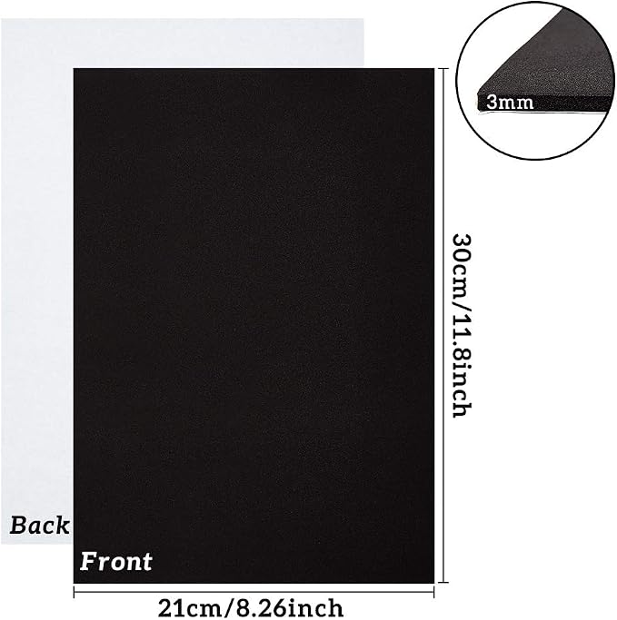 BENECREAT 10PCS 3mm Thick Self-Adhesive Foam Sheet 8.3x11.8" Insulation Foam - Image 3