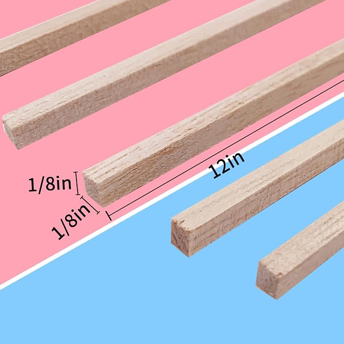750 Pcs Balsa Wood Sticks 1/8 x 1/8 x 12 Inch balsa Wood Strips Hardwood Square - Image 2