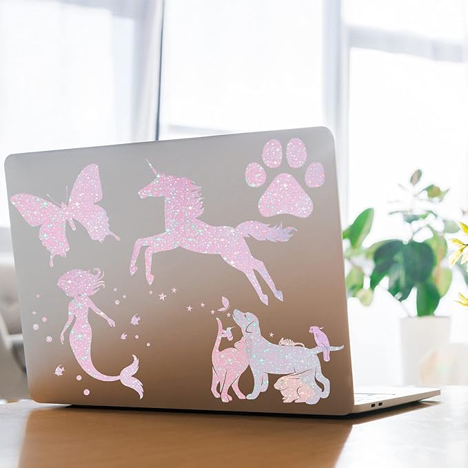 Clabby 36 Sheets Holographic Sticker Paper A4 Vinyl Holographic Laminate Sheets - Image 4