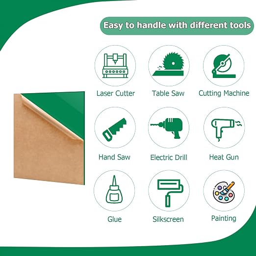 2 Pack 16'' x 20'' Opaque Green Acrylic Sheet, 3mm Thick Acrylic Plastic Sheet - Image 4