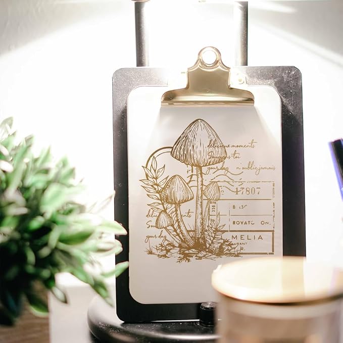 GLOBLELAND Vintage Mushroom Text Clear Stamps - Image 5