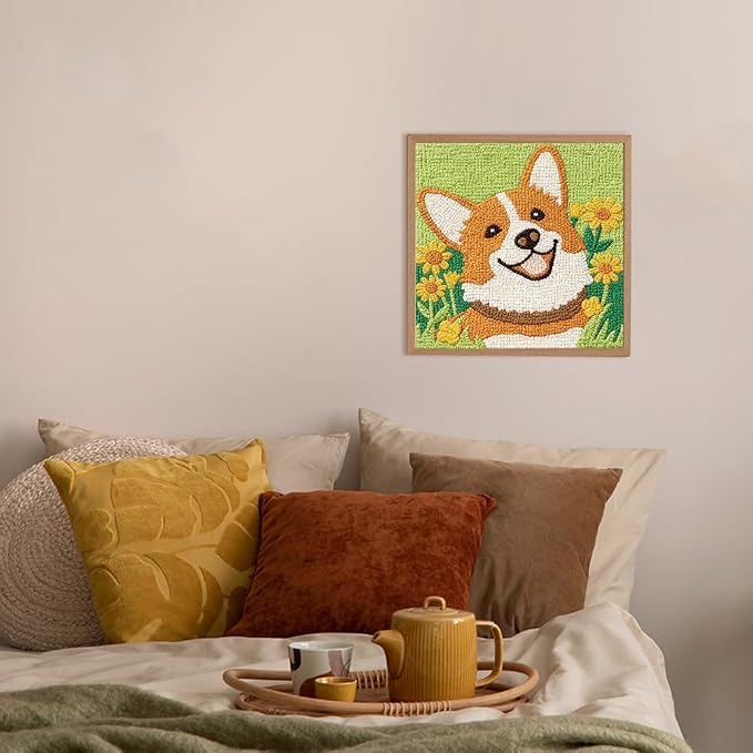 Doodlream Cute Corgi Dog DIY Punch Needle Embroidery Kit - Image 6