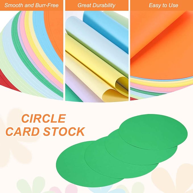 MECCANIXITY 24 Pcs Circle Card Stock, 5.9 Inch Round Cutouts Paper Thick - Image 3