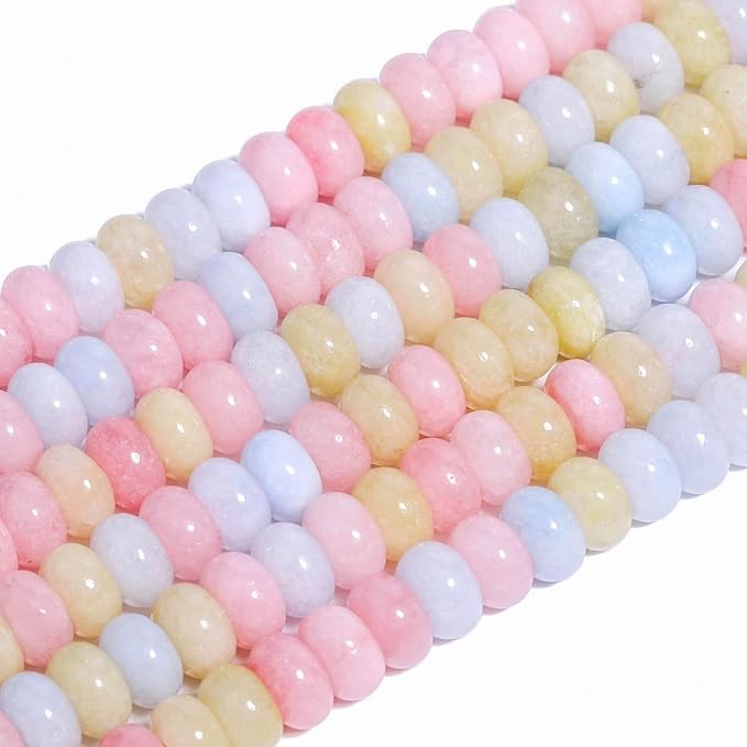 Songxi 5x8mm Natural Morganite Stone Rondelle Beads, Gemstone - Image 2