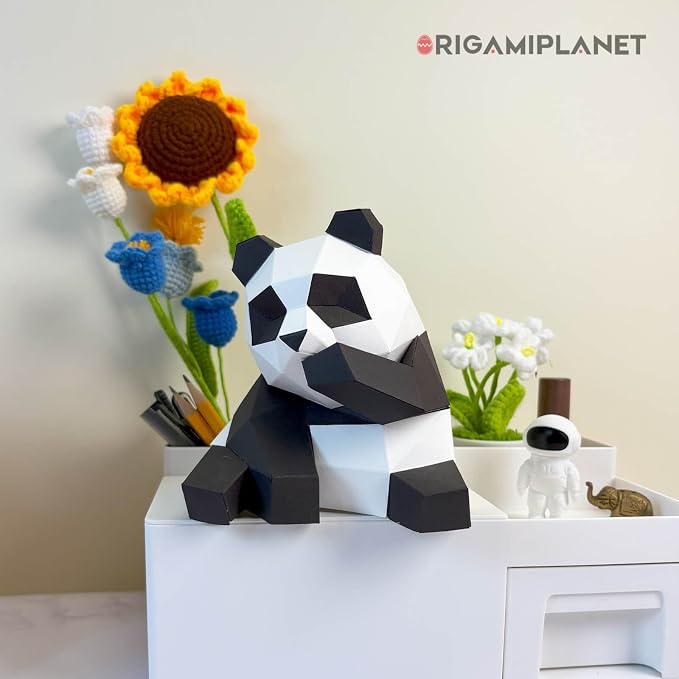 3D Panda Fanfan Origami Paper Craft Kit, Fun DIY Pre-Cut 3D Paper Art Model - Image 6