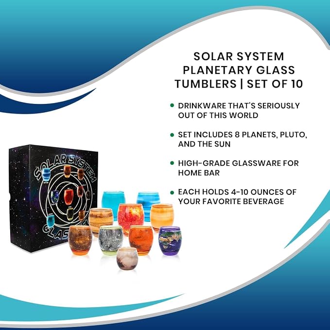 Toynk Solar System Planetary Glasses Set of 10 | Each Holds 4-10 Ounces - Image 7