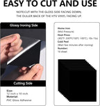 FUNKAKA Black HTV Heat Transfer Vinyl Bundle, 10 Sheets Sticky HTV Vinyl - Image 2