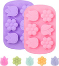 SJ Silicone Soap Molds 2 Packs, Tulip and Different Flower Shapes Soap Molds by SJ