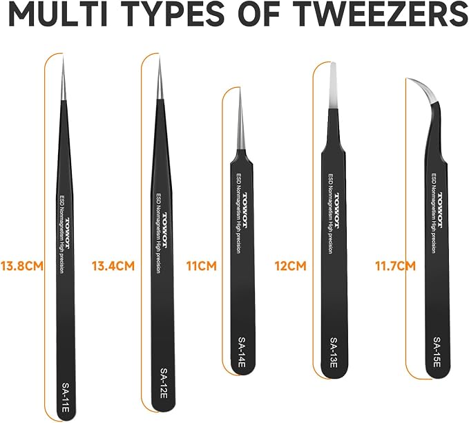 TOWOT Precision Tweezers, Pointed Tweezers - Image 7