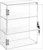 Locking Display Case, Showcase Display Cabinet, 3-Tier Acrylic Display Case by Xzunk
