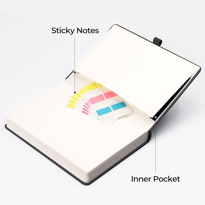 EMSHOI Graph Grid Journal Notebook, 320 Pages, A5 Size | Leather Hardcover - Image 5