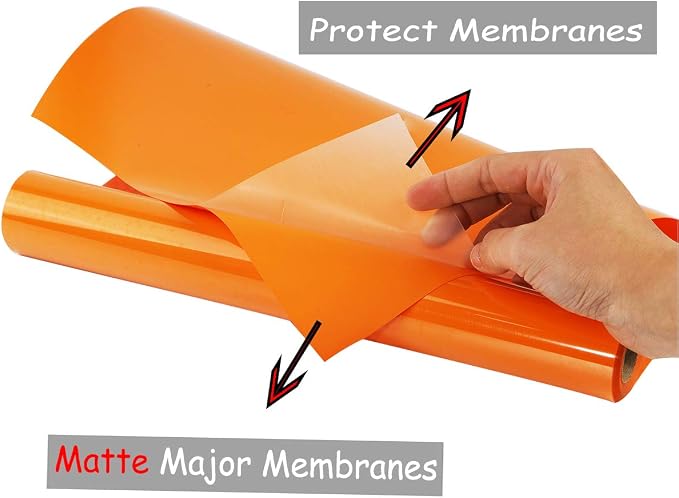guangyintong Heat Transfer Vinyl Orange HTV Rolls, Matte Surface PVC Material - Image 4