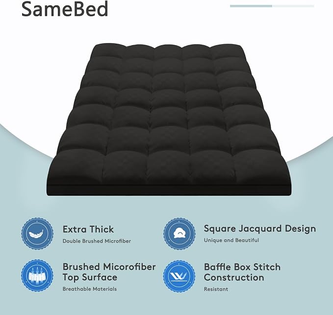 SameBed Mattress Topper King, Extra Thick Mattress Pad Cover - Image 2