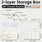TERGOO 14in 3-Layer Multipurpose Craft Organizers and Storage - Image 2