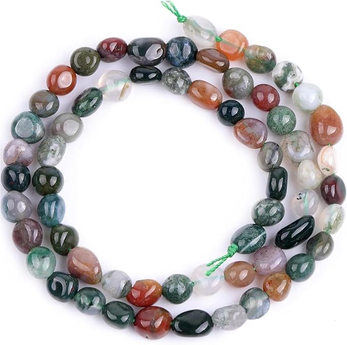 HAAMIIQII Natural Indian Agate Pebble Stone 5-8mm Small Irregular Freeform by HAAMIIQII