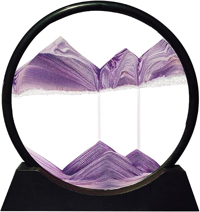 Aoderun Moving Sand Art Picture Round Glass 3D Deep Sea Sandscape in Motion by Aoderun