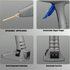 MONVICT Hot Melt Glue Gun with 7 Copper Nozzles, Heavy Duty | 3 Silicone Finger - Image 6