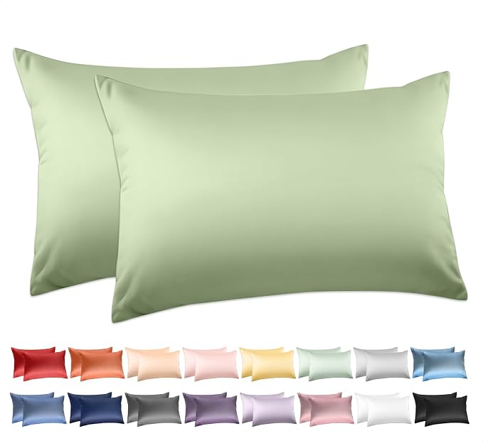 100% Cotton Queen Pillowcases Set of 2, Deep Dream 600 Thread Count Pillow Cases by DeepDream