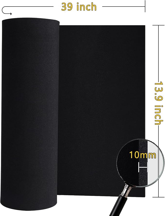 MEARCOOH 2-Pack 10mm Black EVA Foam Cosplay, 13.9" x 39" EVA Foam Sheets - Image 2