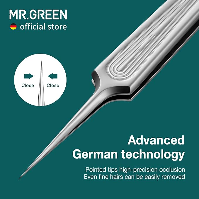 MR.GREEN Ingrown Hair Tweezers Needle Nose Pointed Tips Tweezers - Image 5