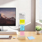 Monitor Memo Board with Removable Wooden Base Acrylic Portable Sticky Note - Image 5
