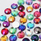 12mm 200pcs AB Colour Jewel Gems Round Flat Back Rhinestones, Reticulated by Unknown