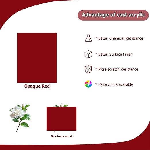2 Pack 16'' x 20'' Opaque Red Acrylic Sheet, 3mm Thick Acrylic Plastic Sheet - Image 5