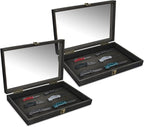 MOOCA 2 Pcs Wood Tempered Glass Top Jewelry Display Case Accessories Storage Box - Image 3
