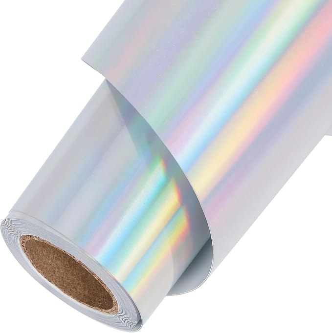 TORC Metallic HTV Heat Transfer Vinyl Roll 12" X 10FT Silver Holographic Iron by TORC