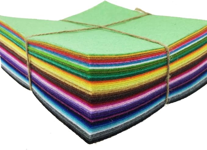 42pcs 6 x 6 inches Felt Fabric Sheet Assorted Color Felt Pack DIY Craft Squares - Image 2