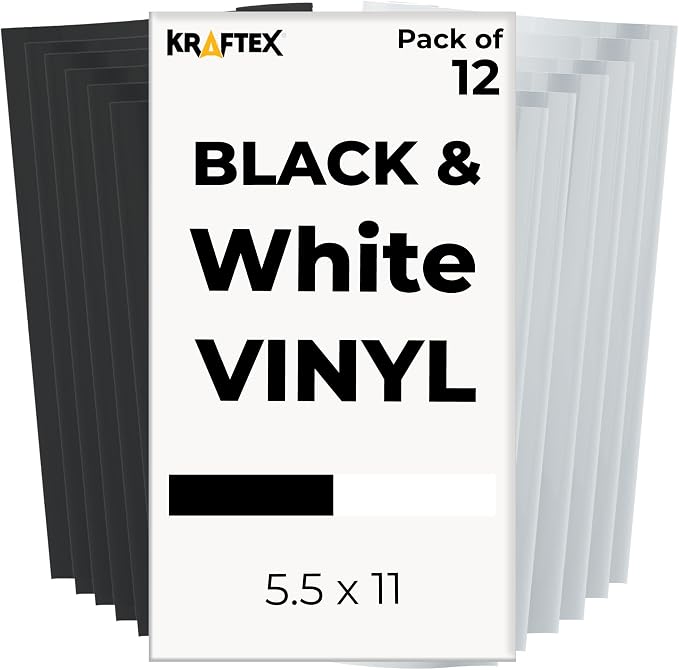 Black and White Permanent Vinyl by Kraftex