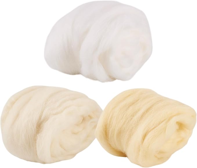 60G Needle Felting Wool White Wool Roving - Image 7