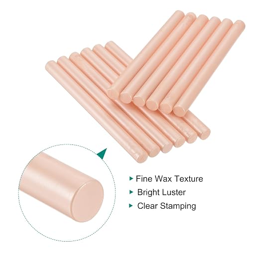 MECCANIXITY 12 Pcs Light Pink Cylinder Sealing Wax Stick Glue Gun Wax Seal Rod - Image 3