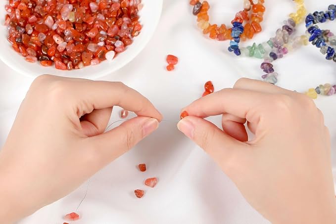 LAIDANLA Red Agate 400pcs Natural Chip Stone Beads 5-8mm Healing Crystal - Image 4