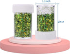 20 Assorted Colors Holographic Chunky and Fine Mixed Glitter, Shake Jar - Image 3