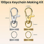 LEOBRO 100PCS Lobster Claw Clasps and Key Rings, Keychain Making kit, Keychains - Image 2