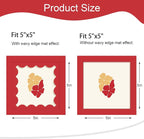 5x5 Picture Frame with Wavy Mat, Wooden Real Glass 5 x 5 Photo Frame - Image 2