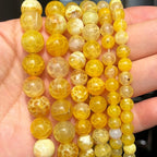 45pcs Round Loose Yellow Fire Agate Beads - Image 5