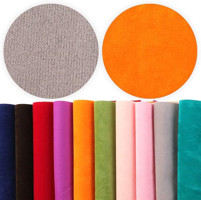 David accessories Double Sided Felt Velvet Soft Fabric 10 Pcs 7.7" x 12.9" - Image 2