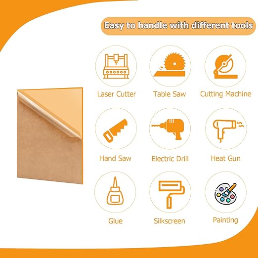 2 Pack 8'' x 12'' Translucent Orange Acrylic Sheet, 3mm Thick Acrylic - Image 4