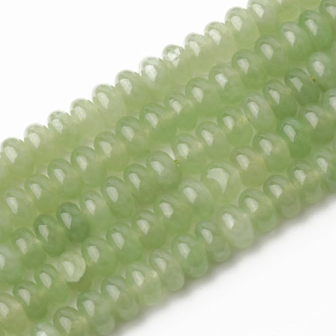 Songxi 5x8mm Natural Green Aventurine Stone Rondelle Beads, - Image 4
