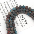 8mm Blue Pattern Jasper Bead, 15-Inch Matte Round Loose Stone Beads - Image 4
