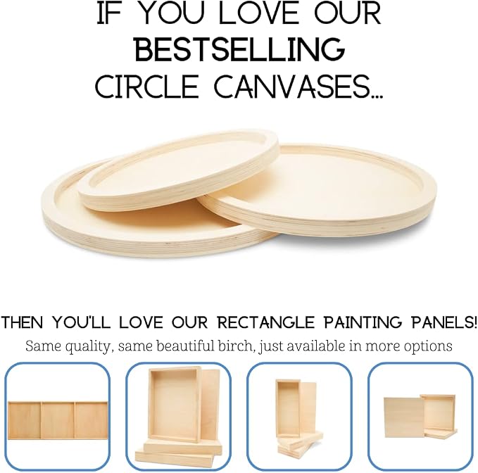 Circle Wood Panel 12-1/8 inch Diameter, Unfinished Wooden Trays - Image 5