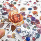 50PCS Vintage Dried Rose Stickers – Clear Waterproof Flower Botanical Scrapbook - Image 3