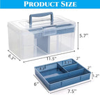 2 Pack Plastic Dividing Storage Box, 2 Layer Multipurpose Craft Organizer and - Image 2